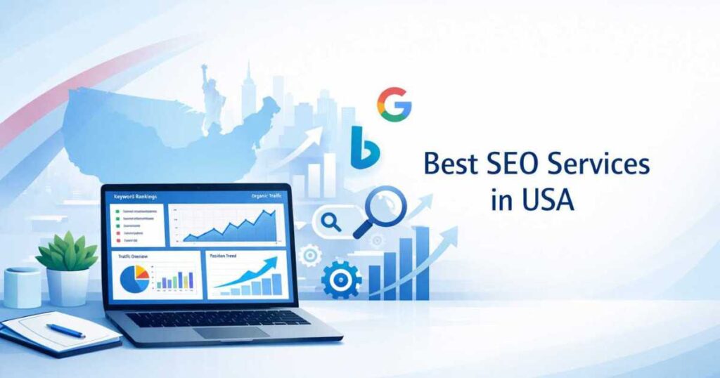 Digital marketing team analyzing website data to deliver the Best SEO Services in USA.