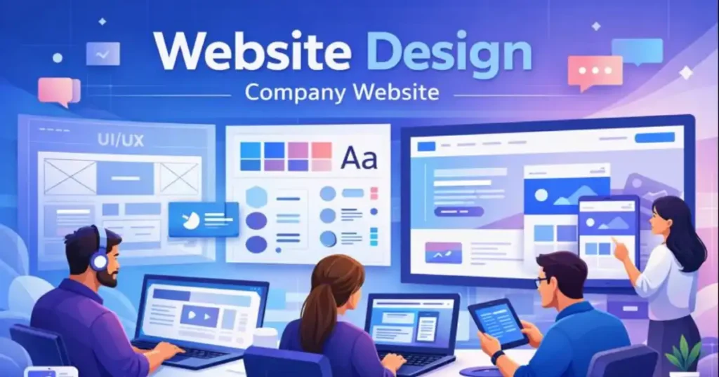 Modern homepage layout displayed on screens representing a Website Design Company Website.